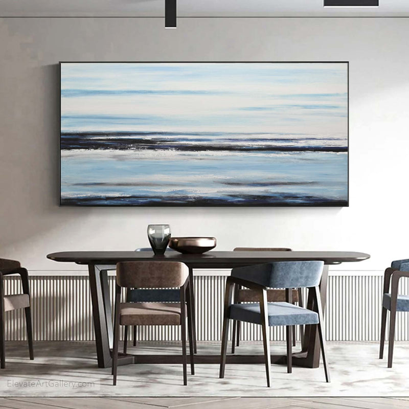 original artwork Painting Blue Art Over Couch Coastal Abstract