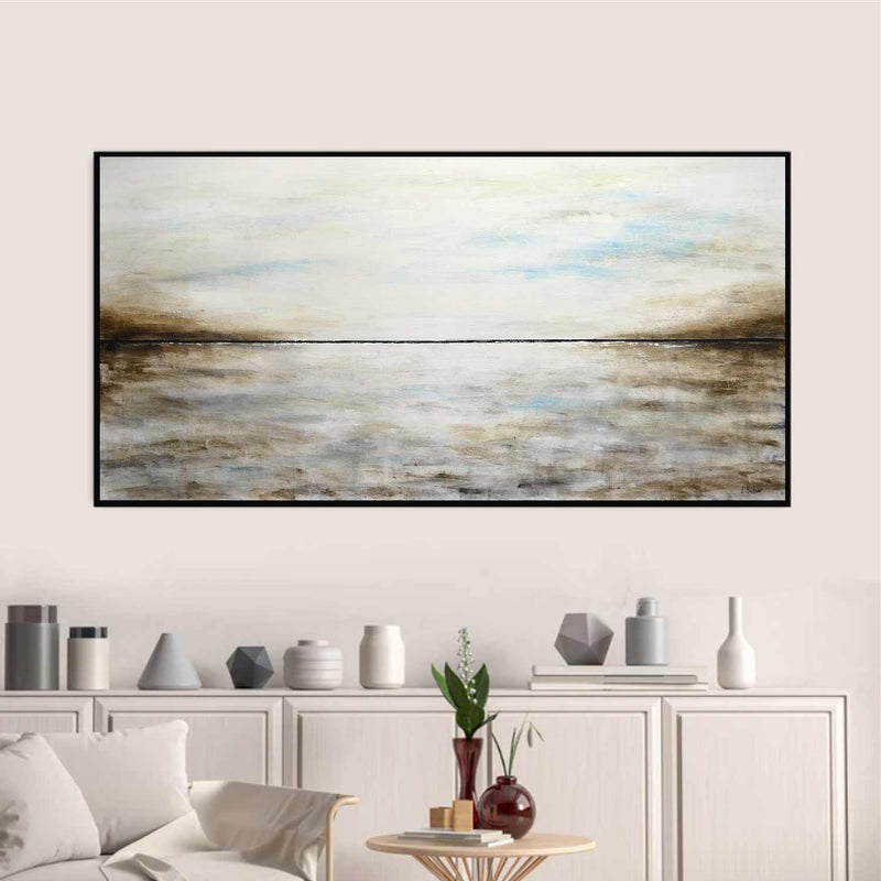 Abstract Art Landscape Panoramic Artwork On Canvas "The Waves"
