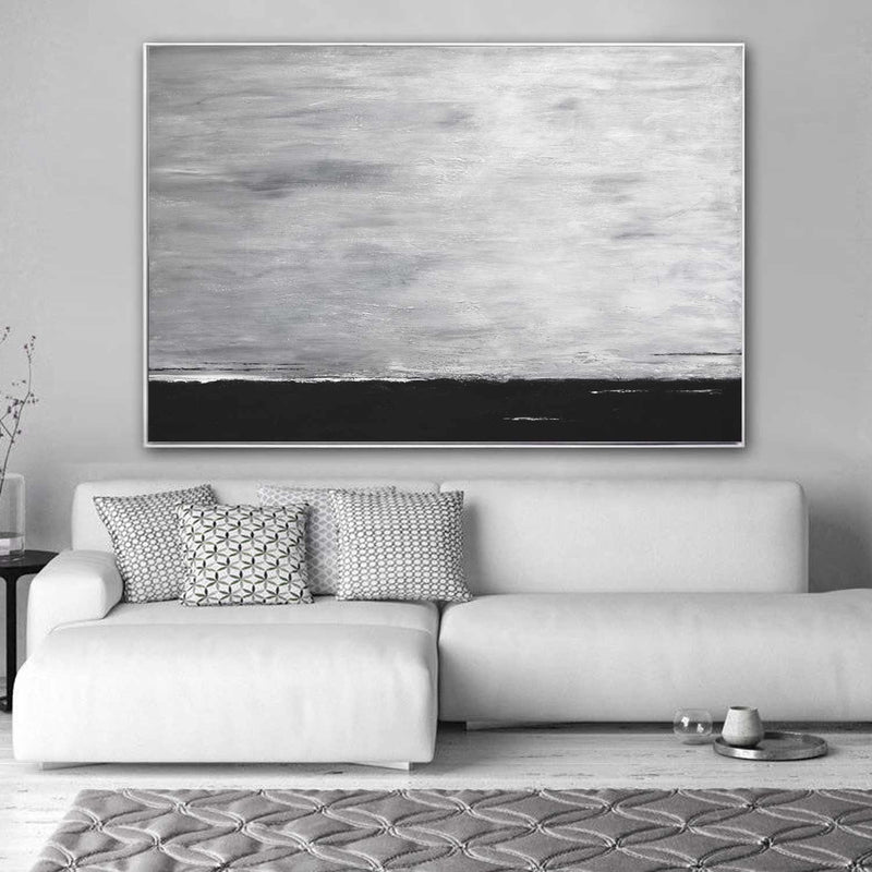 Black & white abstract Painting By American Artist