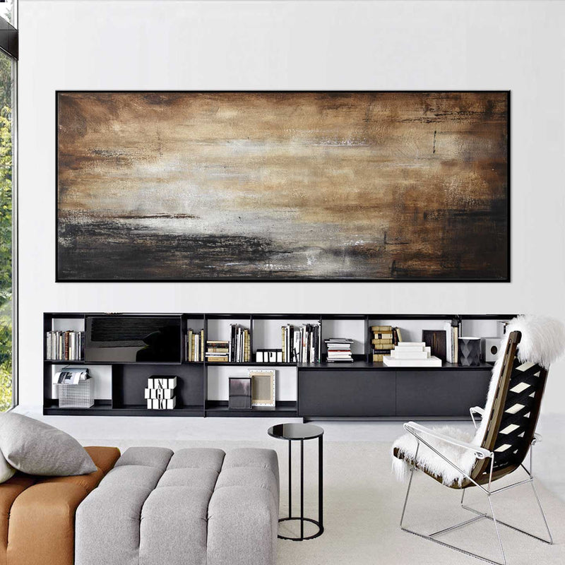 Brown Original Hand painted Abstract Painting Landscape Art Earth Tones