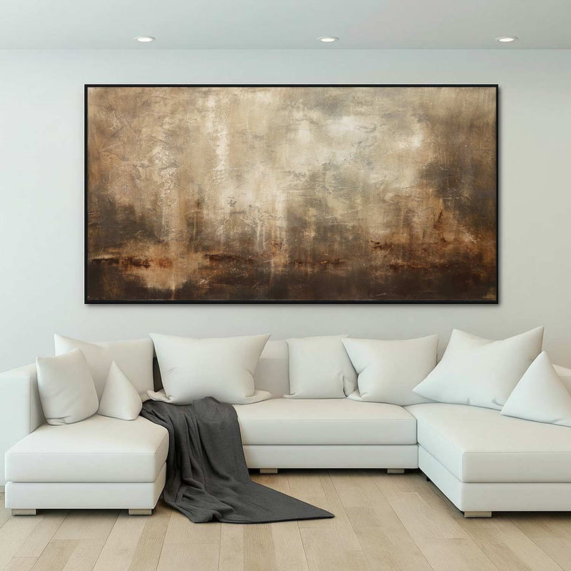 Original Hand Painted Art By American Artist Warm Brown living room couch