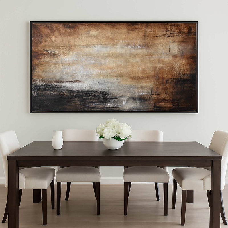 panoramic Horizontal Beige Brown Painting For Living Room Art Above Couch