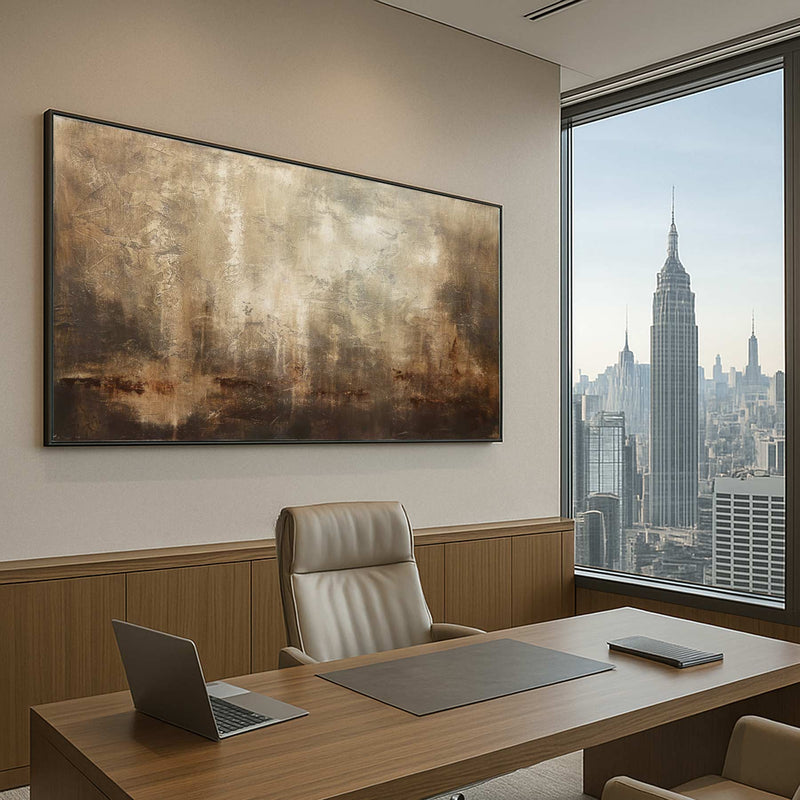 Original Hand Painted Art By American Artist Warm Brown office