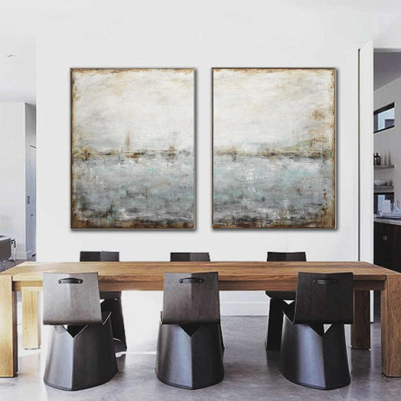 set of 2 large art paintings