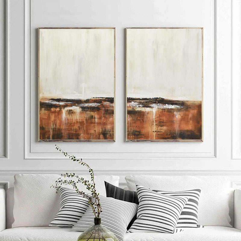 Earth Tones Diptych Oversized set of 2