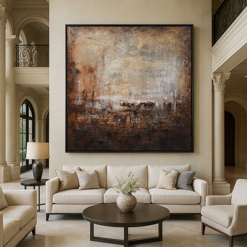 High End Abstract Painting Earth Tones American Artist living room