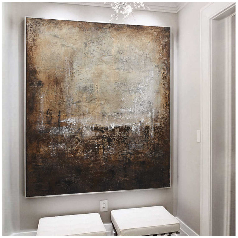High End Abstract Painting Earth Tones American Artist hallway