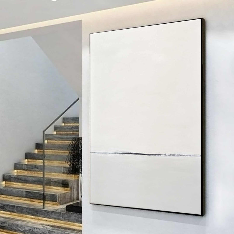 vertical painting in staircase entryway