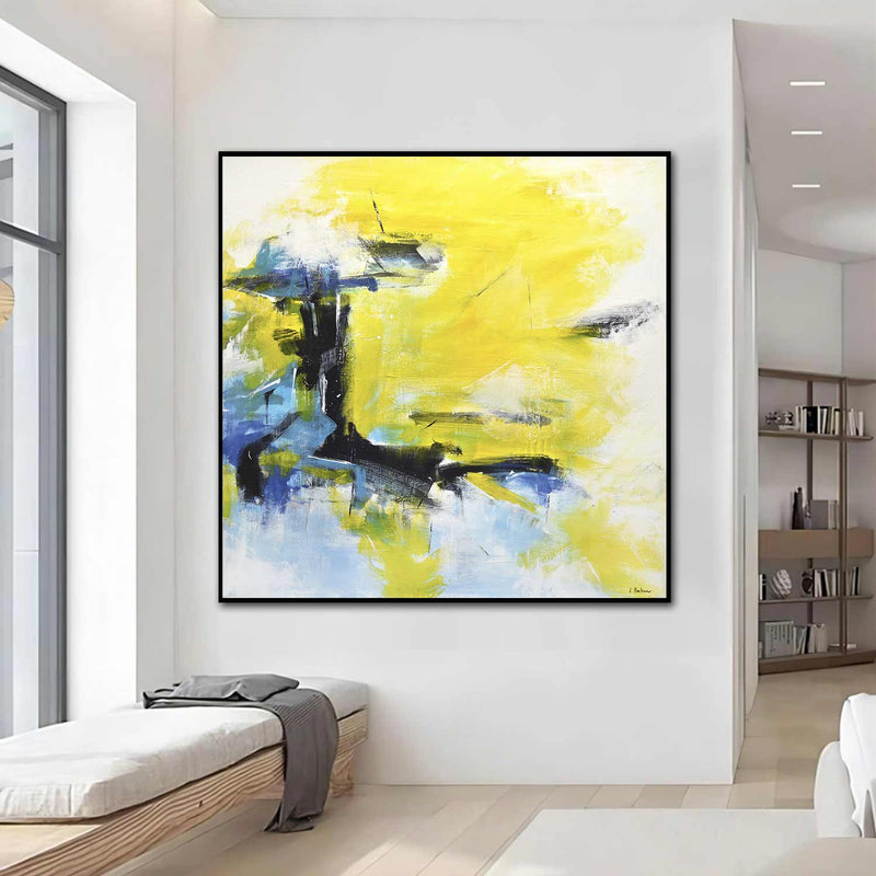 yellow abstract painting