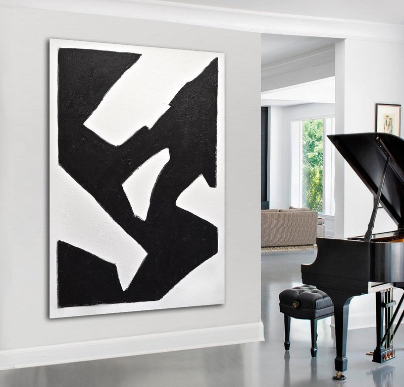 Mid Century Style Painting Vintage Abstract Canvas Art Modern Interior