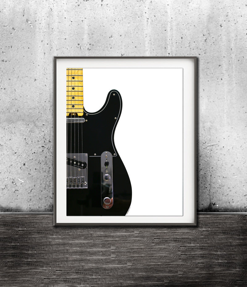 fender electric guitar print poster telecaster