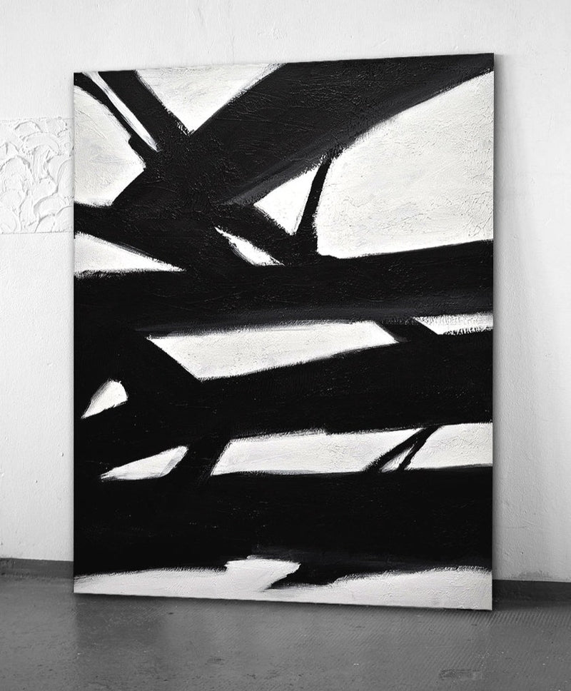 black and white abstract painting kline