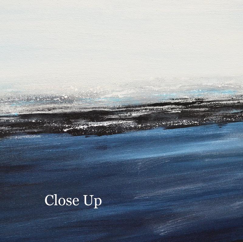 "Deep Blue" abstract blue landscape ocean painting