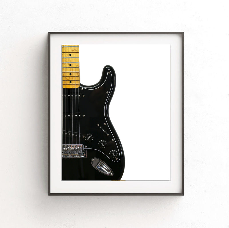 fender stratocaster black guitar
