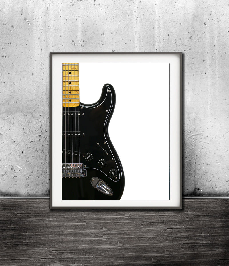 fender electric guitar print poster strat