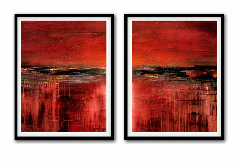 red abstract prints