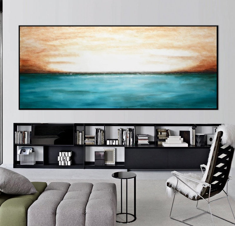 ocean blue landscape seascape original painting