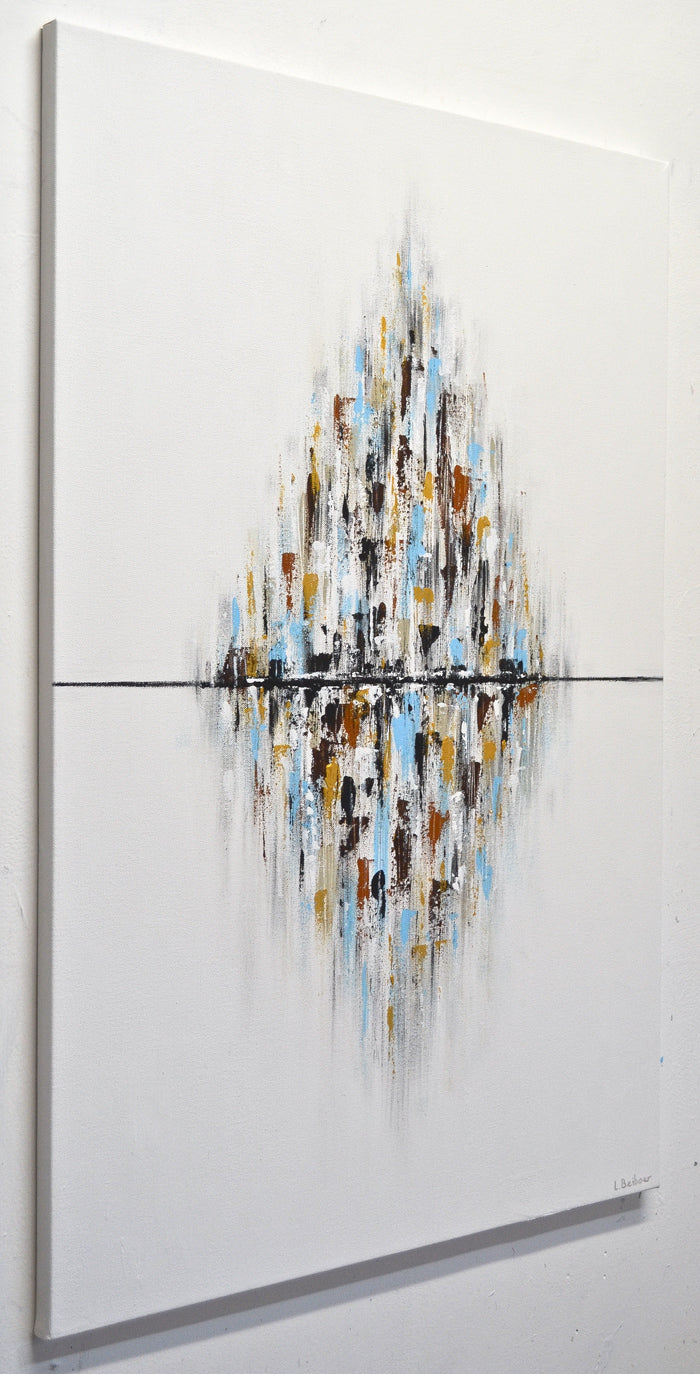 "Pride" White gold 24x36 original abstract painting